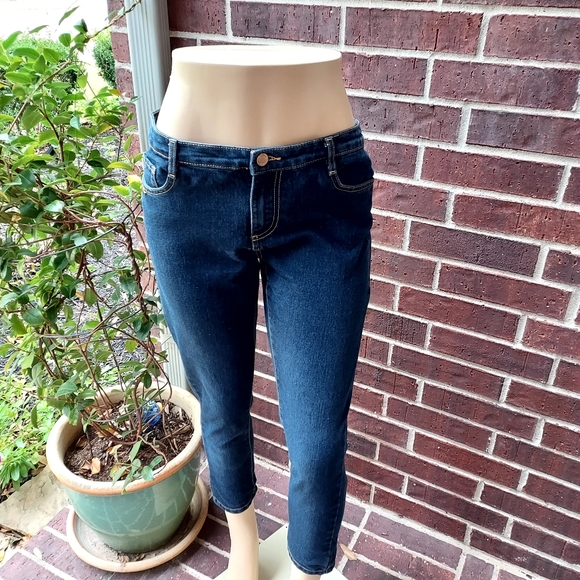 MISS TINA BY TINA KNOWLES WOMENS FIVE POCKET SKINNY LEG BLUE JEANS - Picture 1 of 3